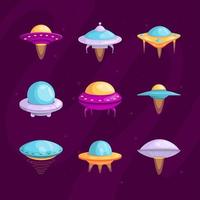 coleção de ícones do espaço ufo vetor