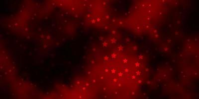 layout de vetor vermelho escuro com estrelas brilhantes. brilhando ilustração colorida com estrelas pequenas e grandes. padrão para anúncio de ano novo, livretos.