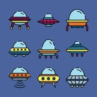coleção de ícones ufo vetor