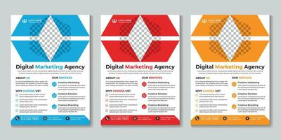 criativo moderno digital marketing agência folheto Projeto modelo livre vetor