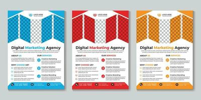 profissional moderno digital marketing agência folheto Projeto modelo livre vetor