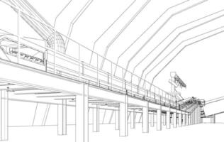 3d ilustração do industrial construção vetor