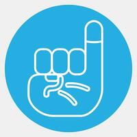 ícone tinta em a pequeno dedo. indonésio geral eleição elementos. ícones dentro azul volta estilo. Boa para impressões, cartazes, infográficos, etc. vetor