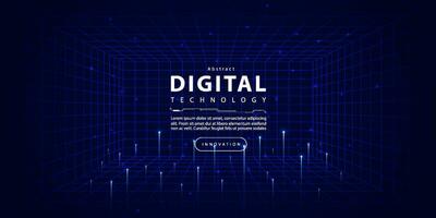 velocidade de tecnologia digital conectar fundo verde azul, informação cyber nano, comunicação abstrata, dados tecnológicos futuros de inovação, conexão de rede de internet, ai big data, ilustração de ponto de linha 3d vetor