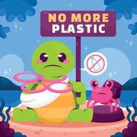 animal marinho não segurando mais placa de plástico vetor