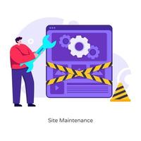 manutenção e configurações do site vetor