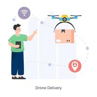 entrega de remessa de drone vetor