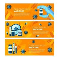 conjunto de banner de vacina de coronavírus