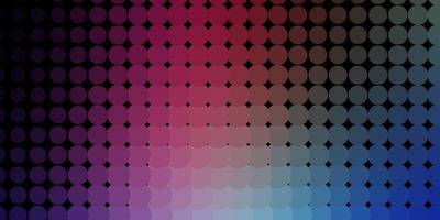 fundo vector rosa escuro, azul com manchas. ilustração com conjunto de esferas abstratas coloridas brilhantes. padrão para sites.