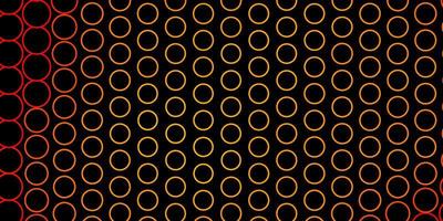 fundo laranja escuro do vetor com círculos. projeto decorativo abstrato em estilo gradiente com bolhas. novo modelo para o seu brand book.