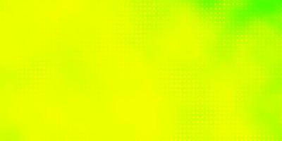 textura de vetor verde e amarelo claro com círculos. ilustração com conjunto de esferas abstratas coloridas brilhantes. padrão para papéis de parede, cortinas.