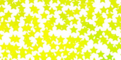 padrão de vetor verde e amarelo claro com estrelas abstratas. ilustração abstrata geométrica moderna com estrelas. melhor design para seu anúncio, pôster, banner.