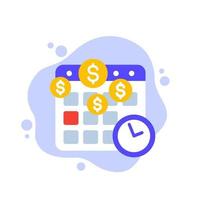 calendário de pagamento ou ícone de vetor de dia de pagamento