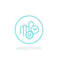 ícone de produtividade, estilo linear vetor