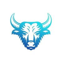logotipo de vetor de cabeça de búfalo