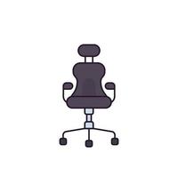 ícone de cadeira de escritório confortável isolado no branco vetor