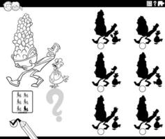 educacional sombras jogos com dizendo ilustração coloração página vetor