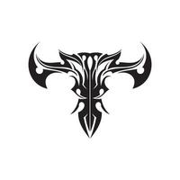 cabeça animal tribal étnica tatuagem ícone ilustração vetorial design logotipo vetor