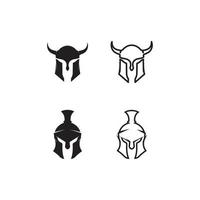 modelo de logotipo de capacete espartano logotipo soldado e cavaleiro definir ícone logotipo