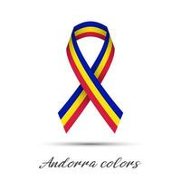 moderno colori vetor fita com a andorra tricolor isolado em branco fundo, abstrato andorra bandeira, fez dentro andorra logotipo