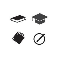 logotipo do livro e logotipo da escola e educação, vetor, ilustração e logotipo do livro para web de estudo, caneta, workshop e aprender vetor