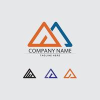 mountain icon logo a e m font logo desing para negócios e corporte vetor