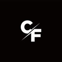 Barra do monograma da letra do logotipo da cf com modelo moderno de design de logotipo vetor