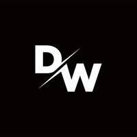 barra do monograma da letra do logotipo da dw com modelo moderno de design de logotipo vetor