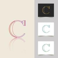 logotipo da letra c design abstrato profissional vetor