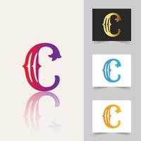 logotipo da letra c design abstrato profissional vetor