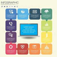 infográficos de negócios podem ser usados para layout de fluxo de trabalho, banner, diagrama, opções de número, opções de intensificação, design de web. vetor