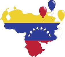 símbolo da venezuela de mapa e bandeira vetor