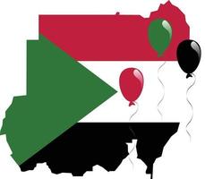 mapa e bandeira coloridos do Sudão vetor