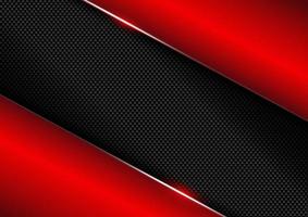 abstrato diagonal preto e vermelho na textura de fibra de carbono e copie o espaço em fundo escuro. modelo de tecnologia abstrato. vetor