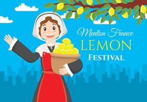 Menton france lemon festival Ilustração vetor