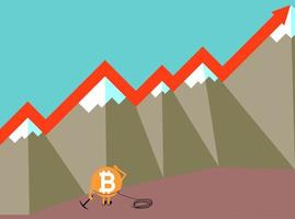 o levantamento de ilustração vetorial de bitcoin vetor