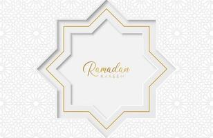 Ilustração em vetor ramadan kareem com papel branco cortado em forma geométrica para celebrações do mês sagrado islâmico