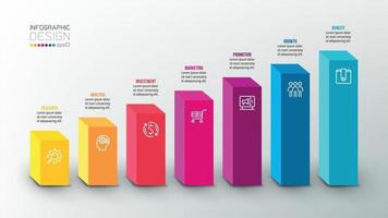 modelo de infográfico de conceito de negócio com gráfico. vetor