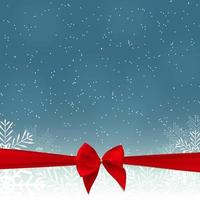 beleza abstrata fundo de Natal e ano novo com neve, flocos de neve, fita e arco. ilustração vetorial vetor