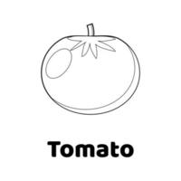 ilustração vetorial. jogo para crianças. tomate. página para colorir vetor