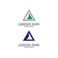 design de logotipo de pirâmide de triângulo e símbolo vetorial egípcio e empresa de logotipo vetor