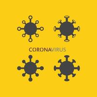 vetor de vírus corona virus logo, logo vaccin, ícone de bactéria infecciosa e saúde perigo distanciamento social pandemia covid 19