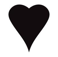 Ícone preto liso do coração isolado no fundo branco. Ilustração vetorial vetor