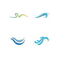 aplicativo de ícones do logotipo e do modelo dos símbolos das ondas da praia de água azul vetor