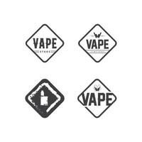 vetor de fumaça de ícone de logotipo de vapor e vapor e cenografia para dispositivo de vaporização de vapor e fumaça moderna de estilo de vida