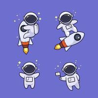 desenho de astronauta fofo vetor