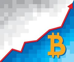 gráfico de crescimento de bitcoin vetor