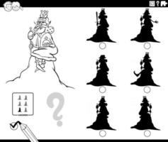 jogo de sombras com a página do livro para colorir cartoon king of the hill vetor