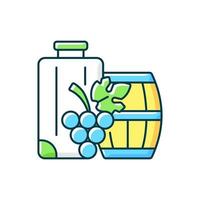 ícone de cor rgb de turismo industrial. viagem ao exterior para degustação de vinhos. viagem pela gastronomia e viniturismo. ilustração isolada do vetor. desenho de linha preenchido simples da categoria da indústria de viagens vetor