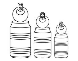 ícone de arte de linha com a tampa da lata de refrigerante aberta para aplicativos e sites vetor